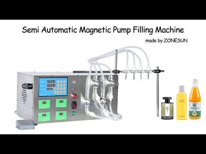 ZONESUN ZS-YTMP4S Semi-Auto 4Head Magnetic Pump Liquid Filling Machine