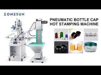 ZONESUN ZS‑819R2A Pneumatic Bottle Cap Hot Stamping Machine & Feeder
