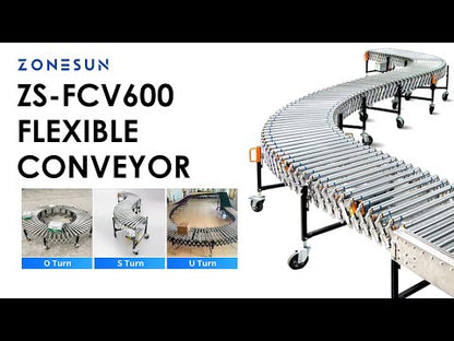 ZONESUN ZS-FCV600 Flexible Extendable Motorized V Belt Roller Conveyor