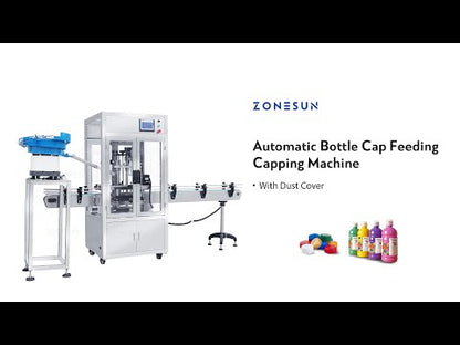 ZONESUN ZS-XG440DV Auto Capping Machine with Cap Feeder & Dust Cover