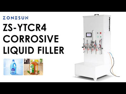 Zonesun ZS‑YTCR4 Four‑Head Chemical Liquid Piston Filling Machine