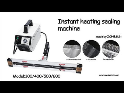 ZONESUN IPS 300/400/500/600mm Instant Hot Pliers Sealing Machine