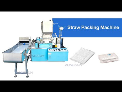 ZONESUN ZS-SPZ51 Automatic Single Straw Packing Machine Plastic Straw Filling and Cutting Equipment