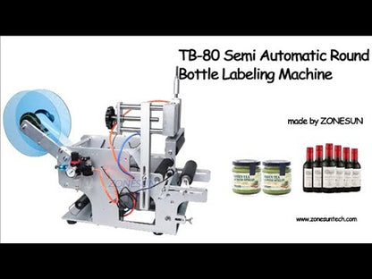 ZONESUN TB‑80 Semi‑automatic Round Bottle Labeling Machine