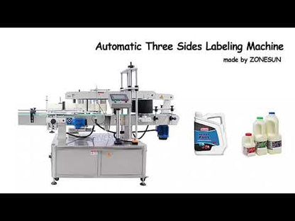 ZONESUN ZS-TB600T Auto-Three Side Labeling Machine for Square Bottles