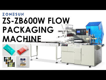 Zonesun ZS‑ZB600W Servo‑Driven Horizontal Flow Wrapping Machine
