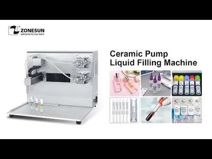 ZONESUN ZS-YTXYZ2 Riempitrice automatica per liquidi a piccole dosi con pompa in ceramica a 2 ugelli