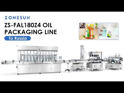 ZONESUN ZS-FAL180Z4 5L Oil Filling Capping Double Labeling Line