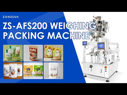 ZONESUN ZS-AFS200 Automatic Rotary Premade Pouch Packing Machine Granules Nuts Filling Weighing Equipment