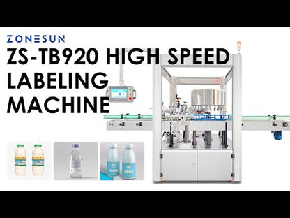 ZONESUN ZS‑TB920 Servo Control Round Bottle Labeling Machine Automatic Labeling Equipment for Bottles