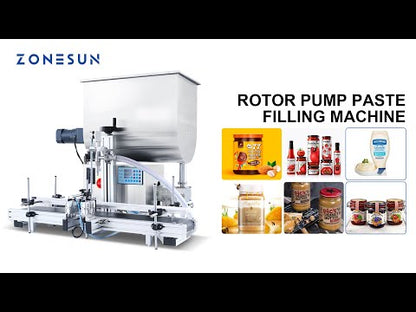 ZONESUN ZS‑DTGT900U Rotor Pump Paste Filling Machine with 100 L Hopper