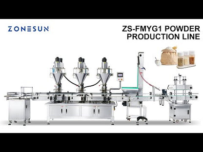 ZONESUN ZS‑FMYG1 Servo Auger Powder Filling & Capping Production Line