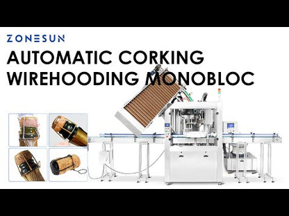 ZONESUN ZS-YG17 Automatic Wine Bottle Corking and Wire Hooding Machine