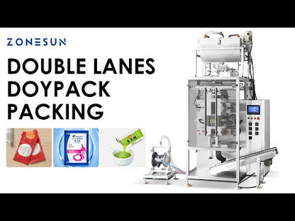 ZONESUN ZS-FS500Y-2 Automatic Double Lane 4 Sides Paste Bag Filler