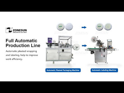 ZONESUN Automatic Pleated Wrapping & Double-Sided Labeling Machine