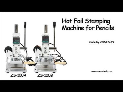 ZONESUN ZS‑100A 5×10 cm Hot Foil Stamping Machine with Dual Clips
