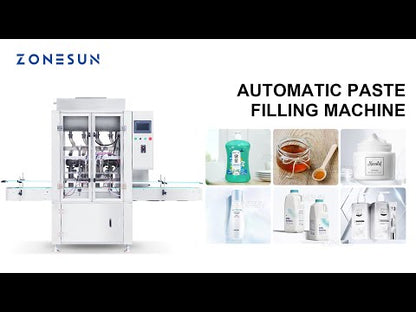 ZONESUN ZS-SV4P Máquina automática de llenado de pasta con bomba de pistón con servomotor de 4 boquillas 