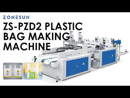 Zonesun ZS‑PZD2 Dual Channel HDPE LDPE Plastic Bag Making Machine