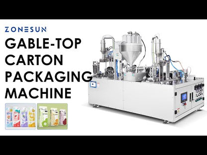 ZONESUN ZS-GTC1000 Semi Automatic Gable Top Carton Filling Machine