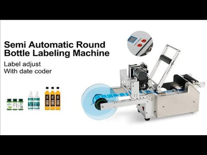 ZONESUN ZS‑TB50D/T Semi‑Auto Round Bottle Labeler with Date Printer
