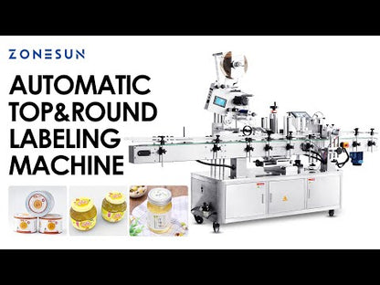 ZONESUN ZS-TB822P Automatic Top and Round Bottle Labeling Machine