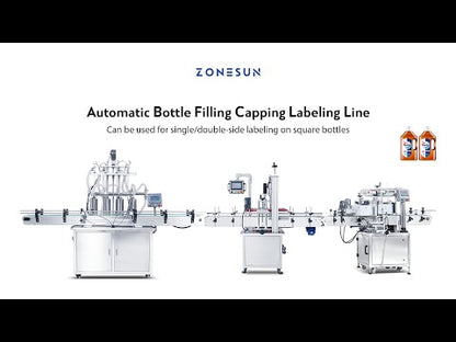 ZONESUN ZS‑FAL180X8 4‑Head Piston Pump Filling Capping Labeling Line