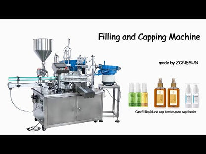 ZONESUN ZS-AFC2 Automatic Paste Filling & Capping Machine With Feeder