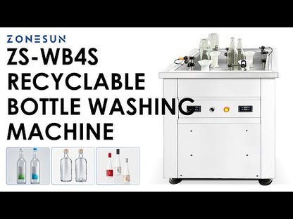 Zonesun ZS‑WB4S Semi‑automatic High‑Pressure Bottle Rinsing Machine