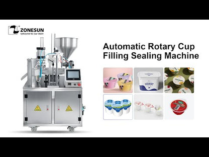 ZONESUN ZS‑FS100 Automatic Rotary Paste Filling Cup Sealing Machine