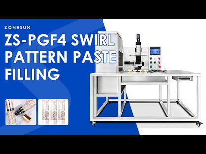 ZONESUN ZS-PGF4 Multi-Color Cream Filling Machine for Swirl Cushion Cosmetics Paste Filler