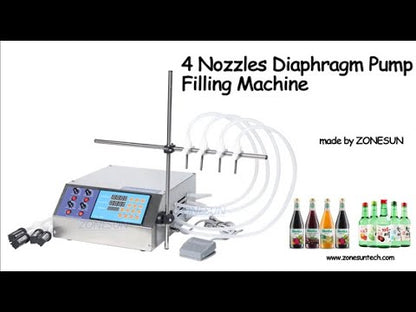 ZONESUN ZS-YTDP4 4 Nozzles Diaphragm Pump Liquid Filling Machine