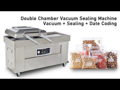 ZONESUN Automatic Double Chamber Vacuum Sealer with Date Coding