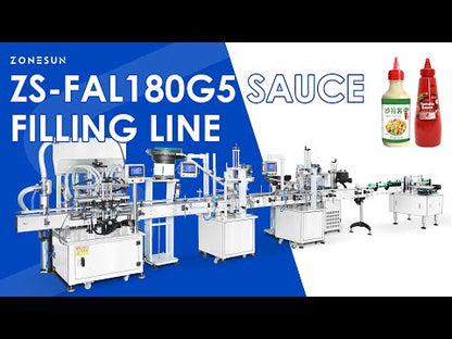 ZONESUN ZS-FAL180G5 Sauce Filling Capping Labeling Machine