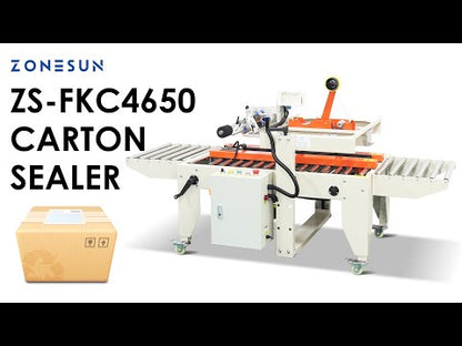 ZONESUN ZS-FKC4650 Automatic Carton Sealing and Labeling Machine