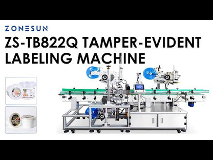 ZONESUN ZS-TB822Q Automatic Three-Side Bucket Labeler with Tamper-Evident
