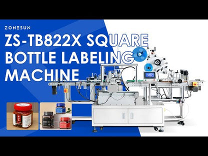 ZONESUN ZS-TB822X Automatic Square Bottle Body & Caps Labeling Machine Top & Wrap-Around Labeling Applicator