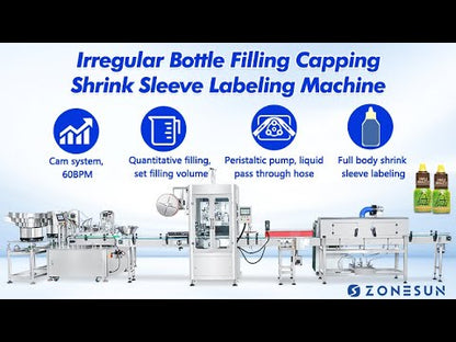 ZONESUN ZS-FAL180G9 Automatic Irregular Bottle Cam System Eye Drop Filling Capping Labeling Production Line For Biological Extract Liquid