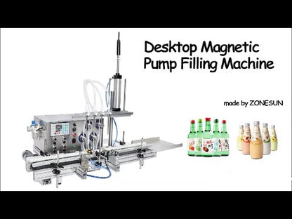 ZONESUN 4 Nozzles Automatic Magnetic Pump Liquid Filling Machine