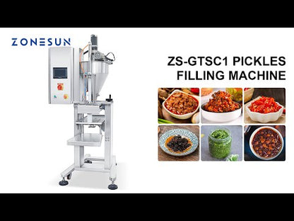 ZONESUN ZS-GTSC1 Semi-Automatic Auger Filler for Pickled & Stripped Food Packing