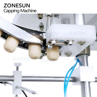 ZONESUN ZS-XG1870D2 Automatic T-Cork Capping Machine with Vibratory Bowl Cap Sorter for Bottle Bottling Line