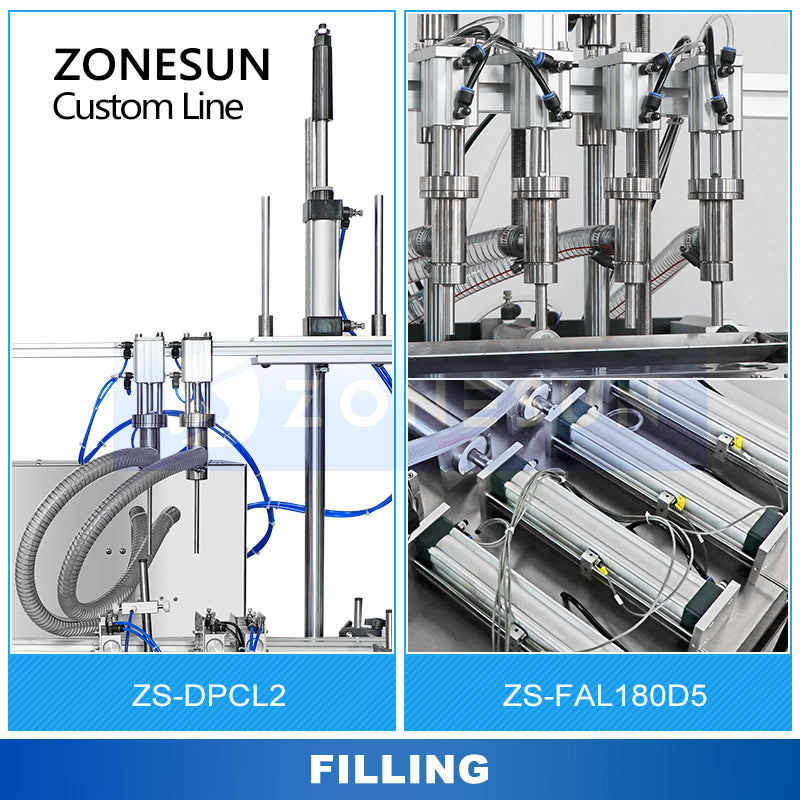 ZONESUN ZS-DPCL2/ZS-FAL180D5 Custom Filling Capping Labeling Lines