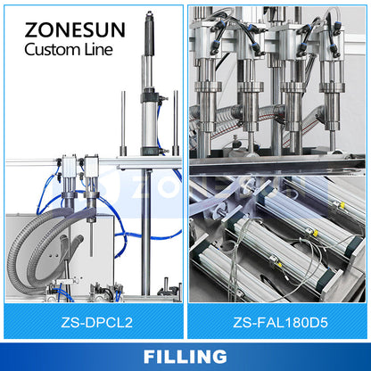 ZONESUN ZS-DPCL2/ZS-FAL180D5 Custom Filling Capping Labeling Lines