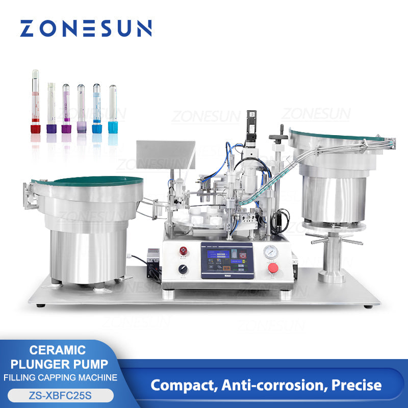 ZONESUN ZS-XBFC25S Auto Ceramic Pump Liquid Filling Capping Machine