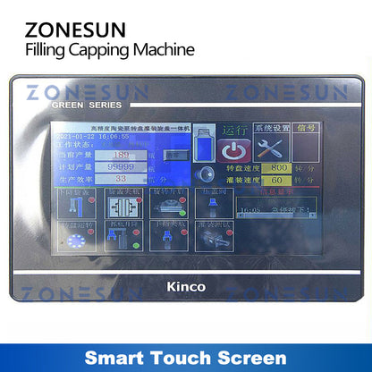 ZONESUN ZS-XBFC25S Auto Ceramic Pump Liquid Filling Capping Machine