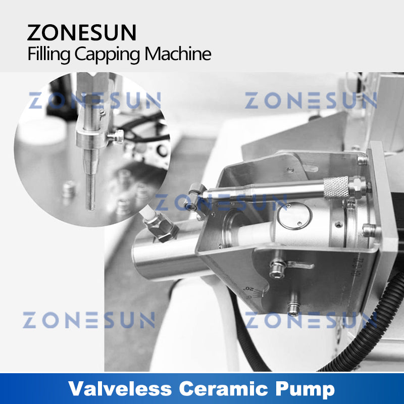 ZONESUN ZS-XBFC25S Auto Ceramic Pump Liquid Filling Capping Machine