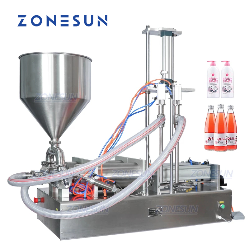 ZONESUN ZS-GTD2 Pneumatic Paste Filling Machine with 2 Diving Nozzles
