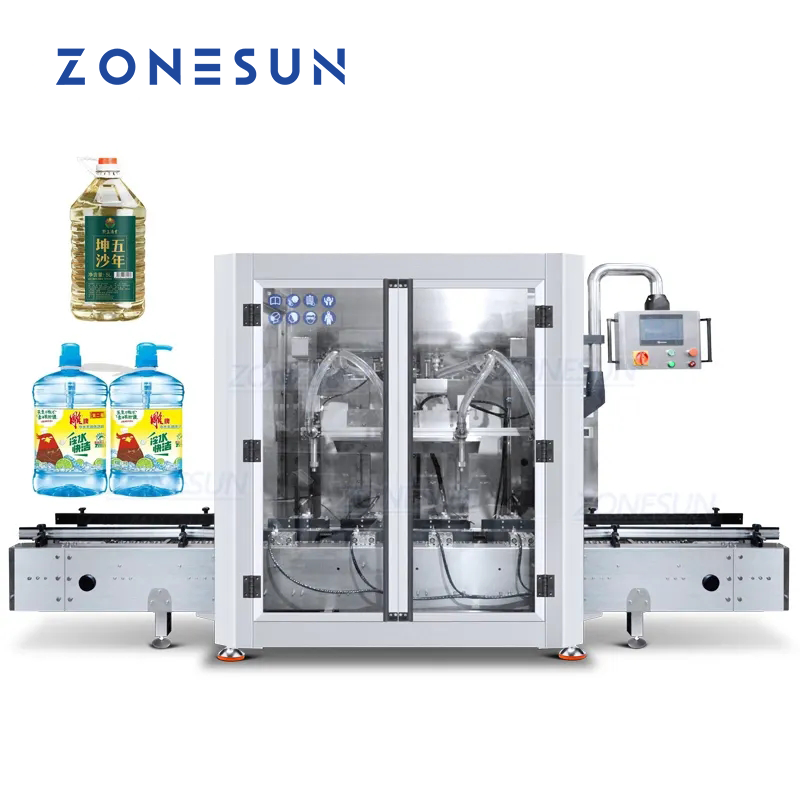 ZONESUN ZS-GYW4 Auto 4 Nozzles Liquid Paste Weighing Filling Machine