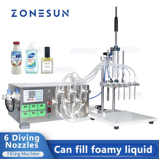 ZONESUN ZS-MP5500D 6-Nozzle Magnetic Pump Liquid Filling Machine