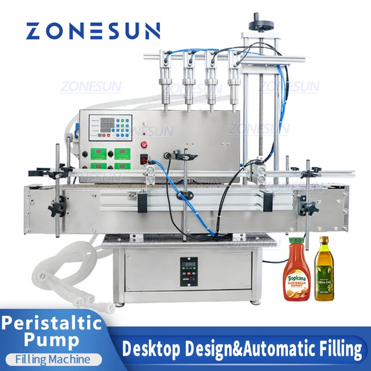 ZONESUN ZS-DTPP4E Pneumatic 4-Nozzle Peristaltic Pump Liquid Filler