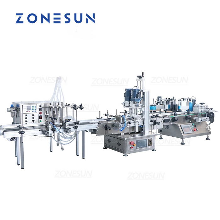 ZONESUN ZS‑FAL180D Macchina da banco per riempimento, tappatura ed etichettatura di liquidi